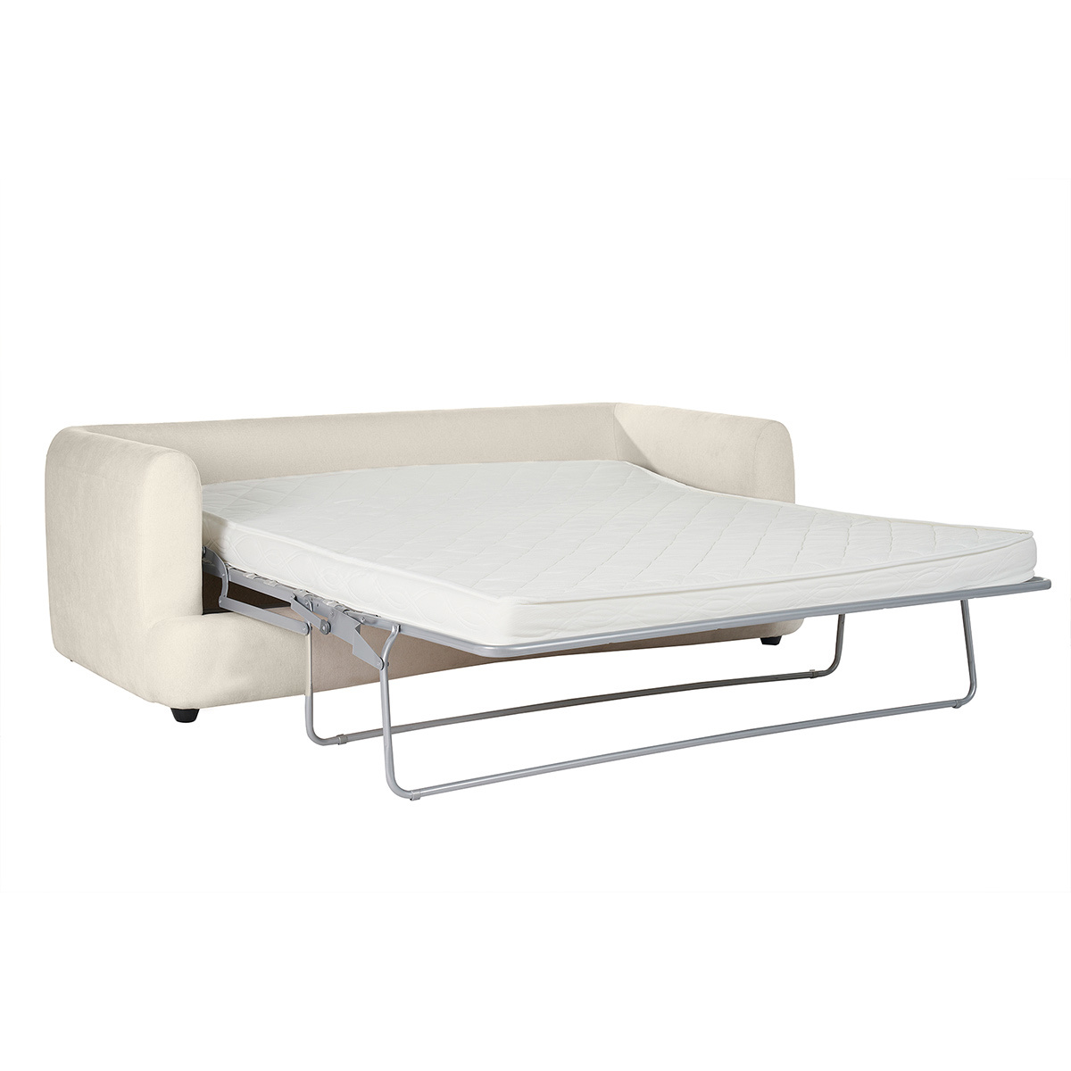 Canapé convertible déhoussable 3-4 places design haricot en tissu effet velours texturé vert kaki SACHA beige, MILIBOO