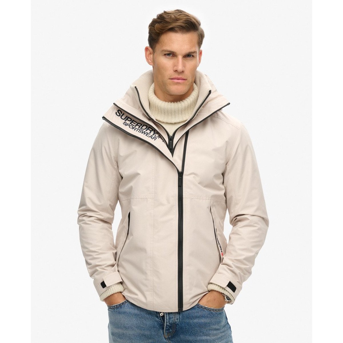 Veste à capuche Yachter SD Windbreaker gris château, SUPERDRY