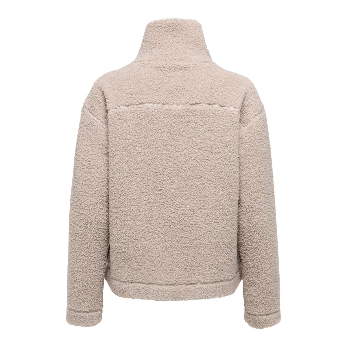 Veste zippée en sherpa ecru, ONLY