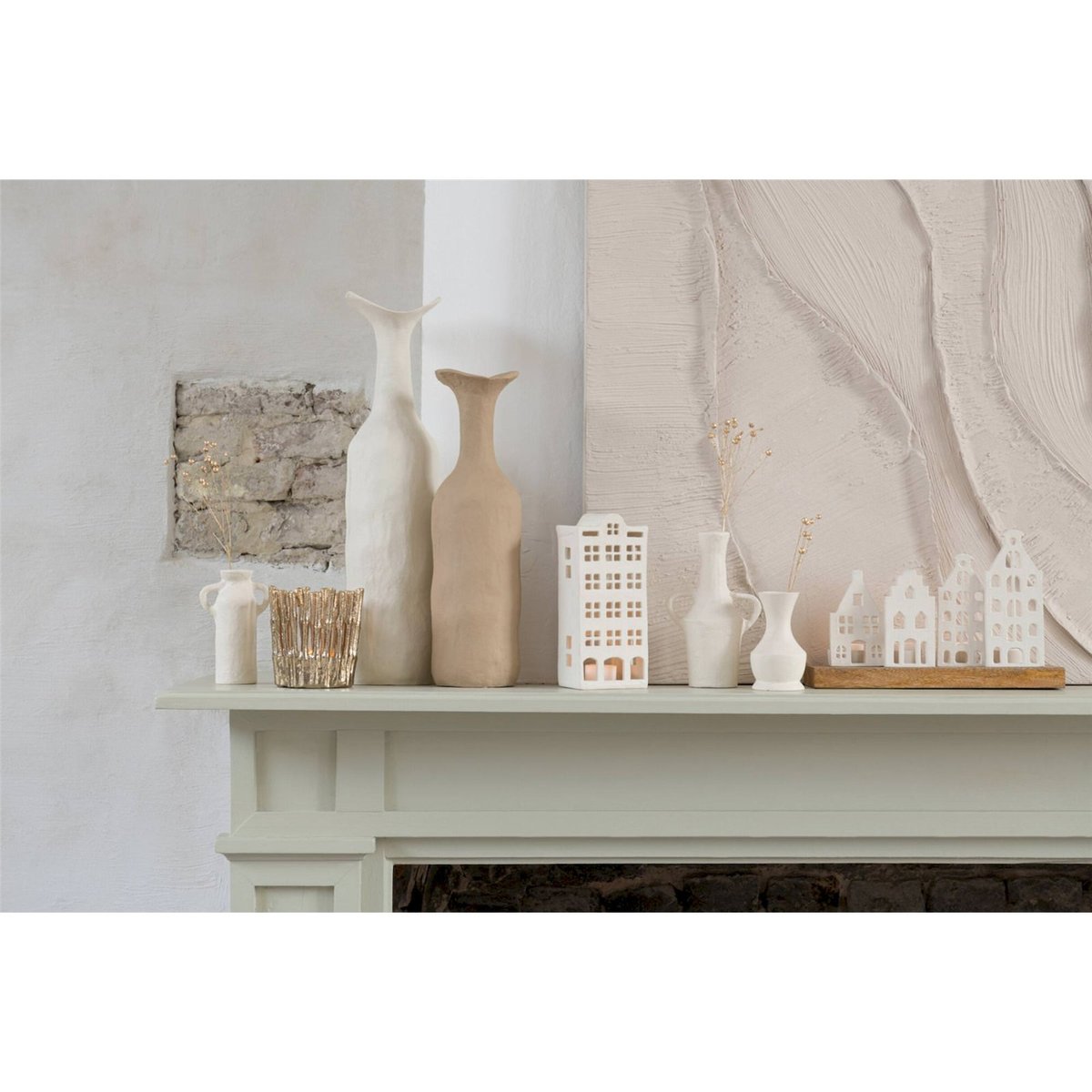 Vase sculptural en aluminium blanc, RECOLLECTION