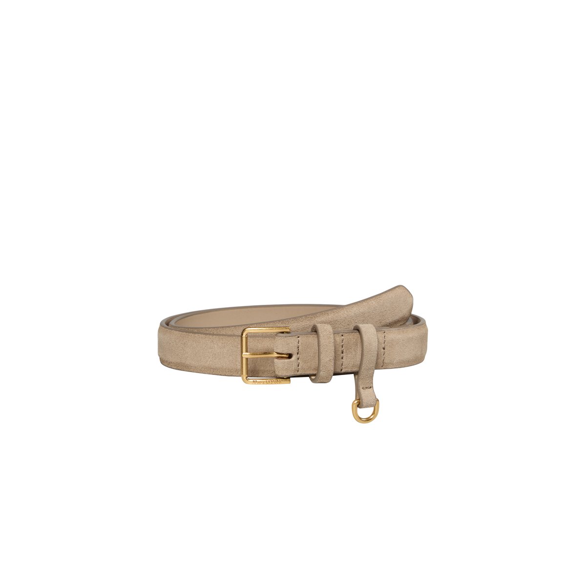 Ceinture modèle Daria en cuir velours souple taupe, MARC O'POLO
