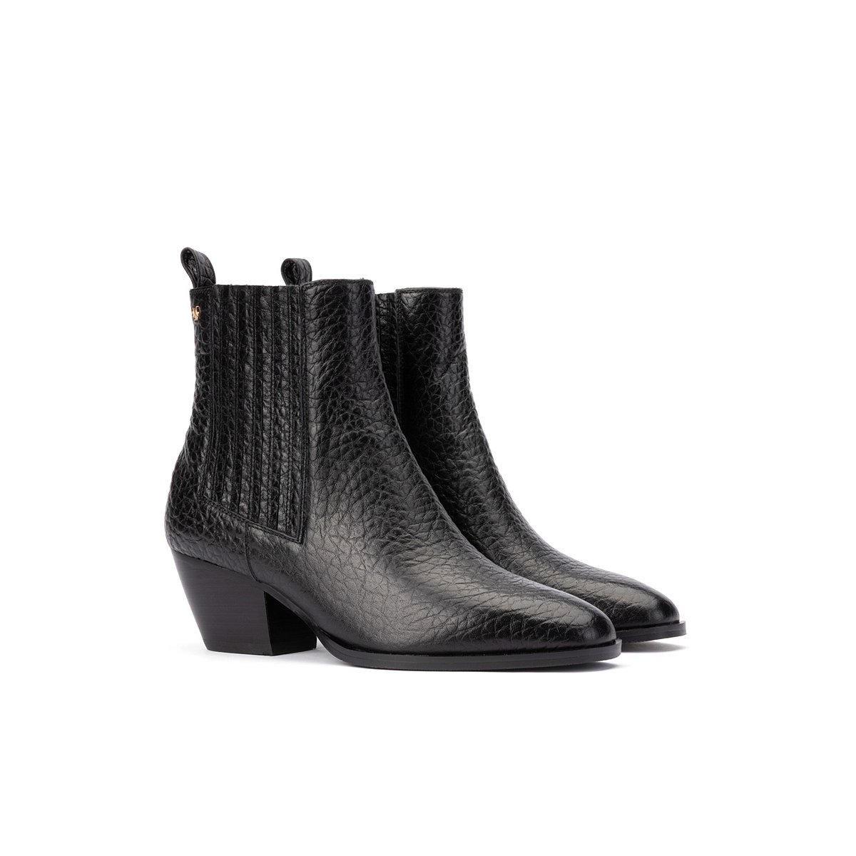 Bottines à talon cuir Jeanne black, MARTINELLI