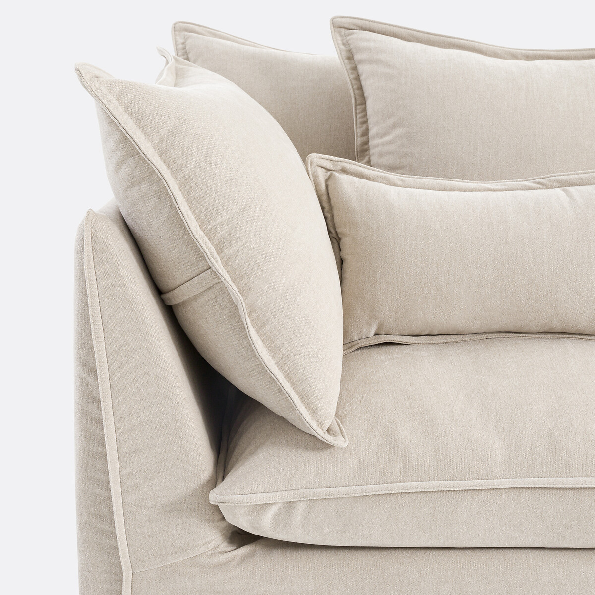 Méridienne droite, déhoussable, en polyester chiné, ODNA beige, LA REDOUTE INTERIEURS