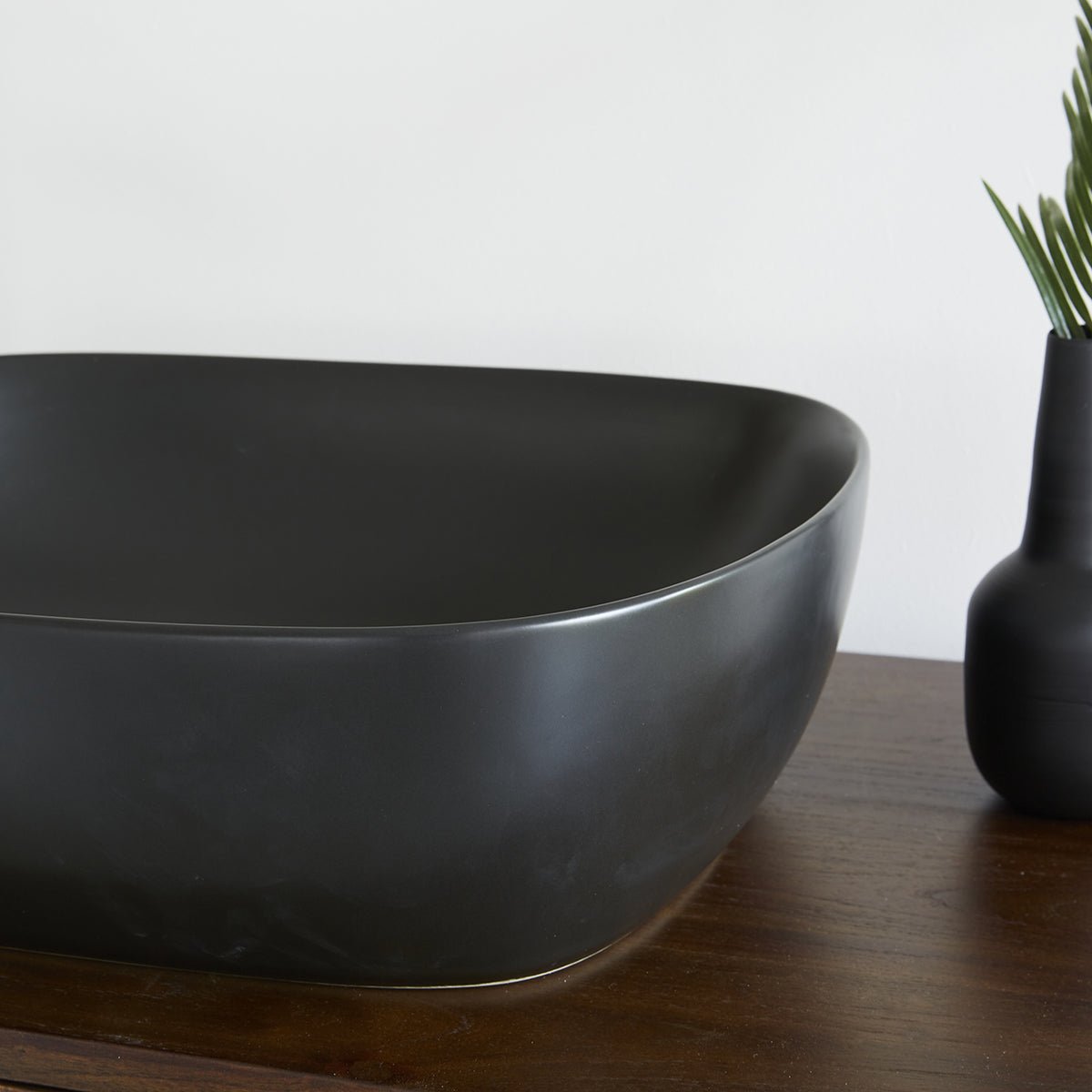 Vasque en céramique noire ovale 49 cm IRIS noir, BERAH GETAH