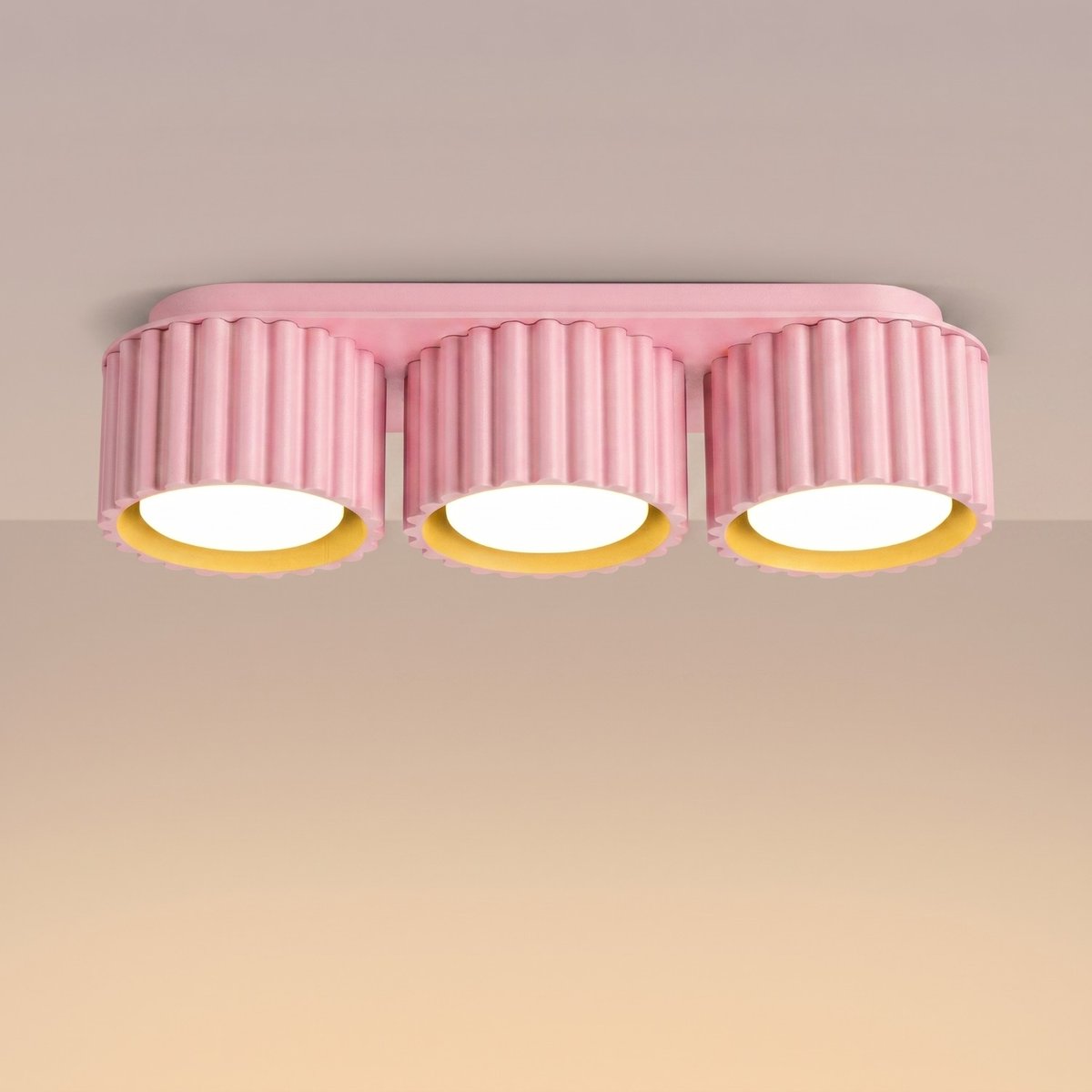 Plafonnier Aluminium Rose Gx53 3 AURA rose, EDEN