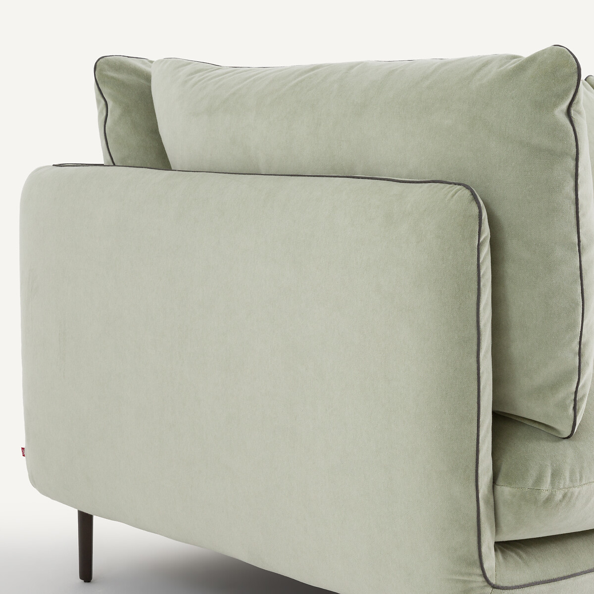 Canapé en velours stonewashed, BOTERO vert amande, AM.PM