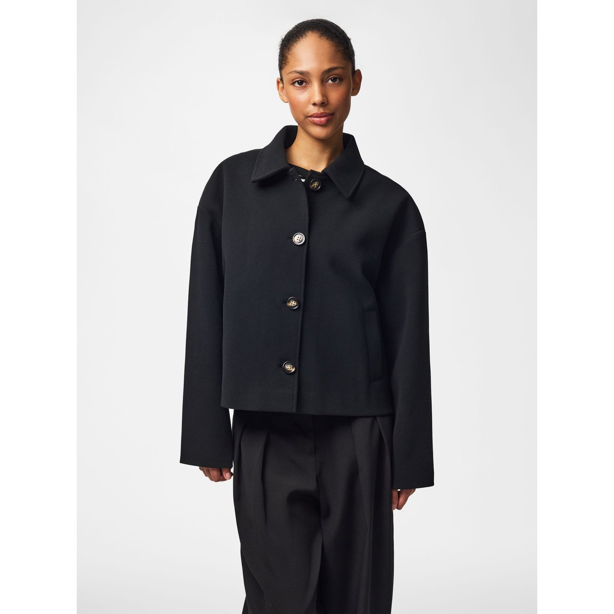 Manteau noir - black1, PIECES