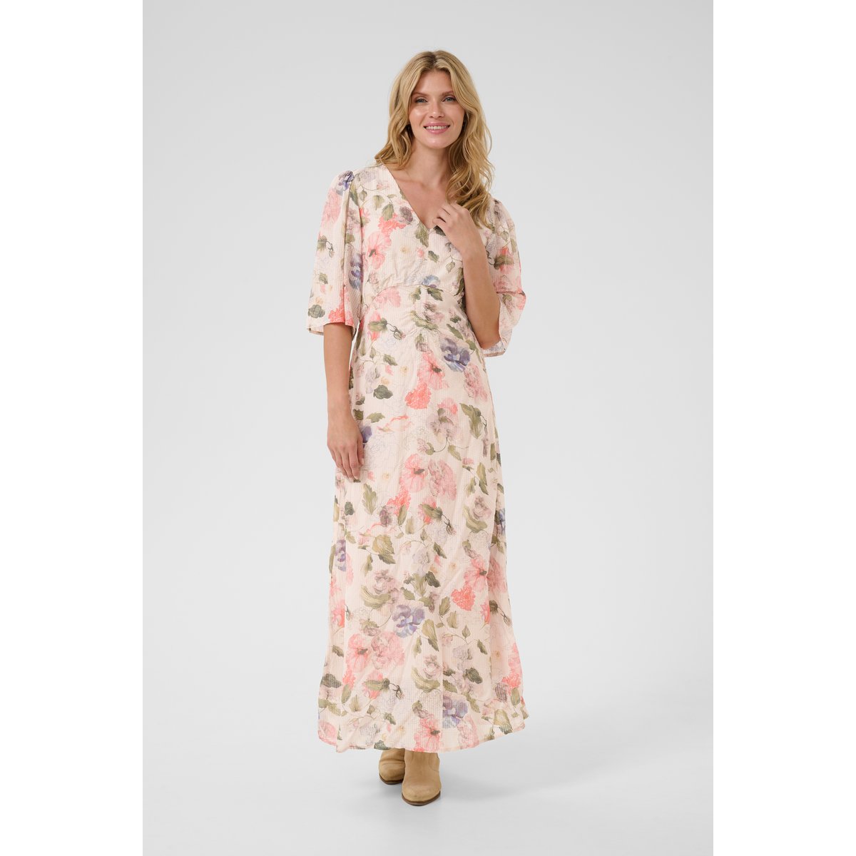 Robe rose floral sepia rose flower, CREAM