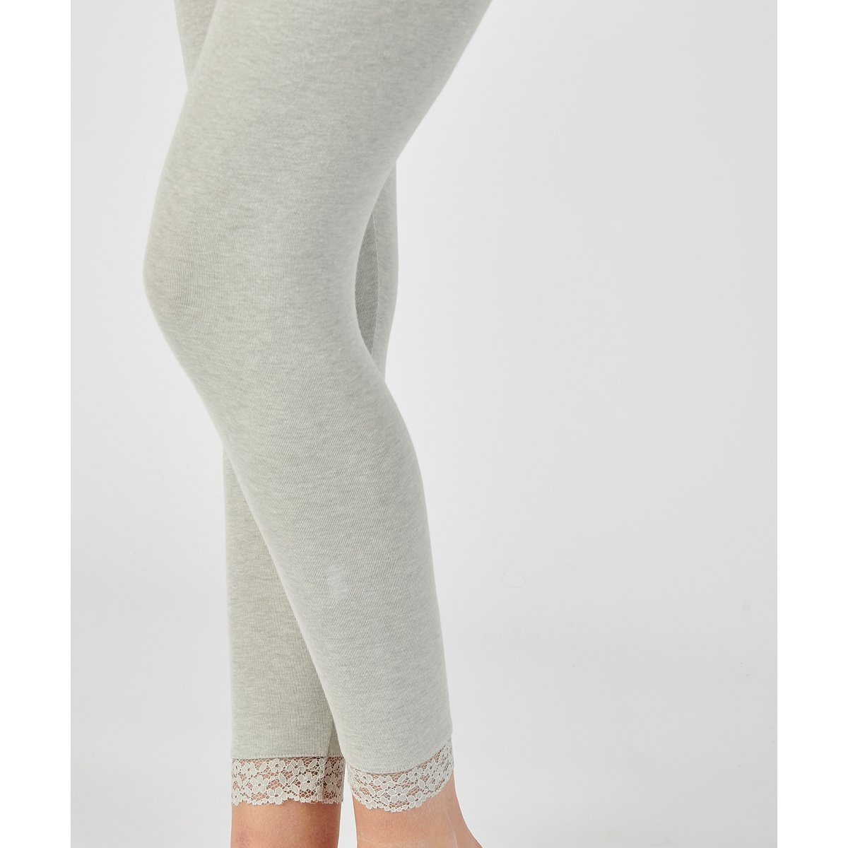Legging long dentelle Thermolactyl Sensitive gris chiné, DAMART
