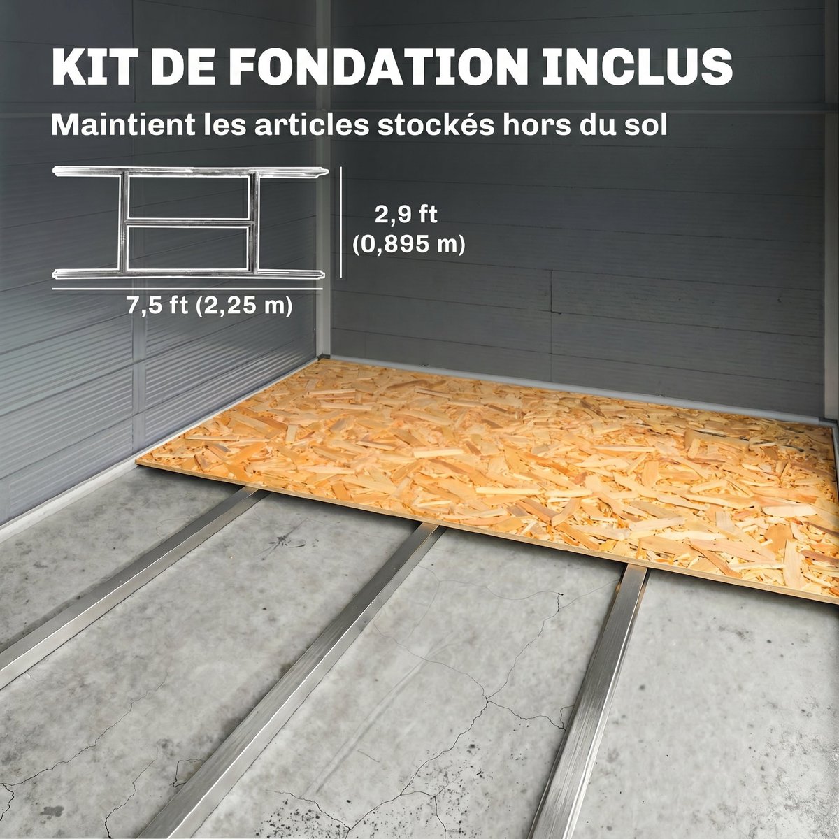Abri de jardin PP Gris foncé gris, OUTSUNNY