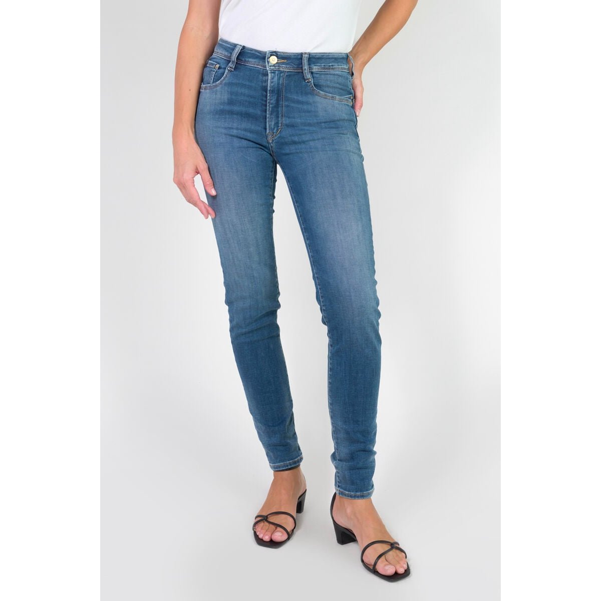 Jeans push-up taille haute PULP, longueur 34 blue, LE TEMPS DES CERISES