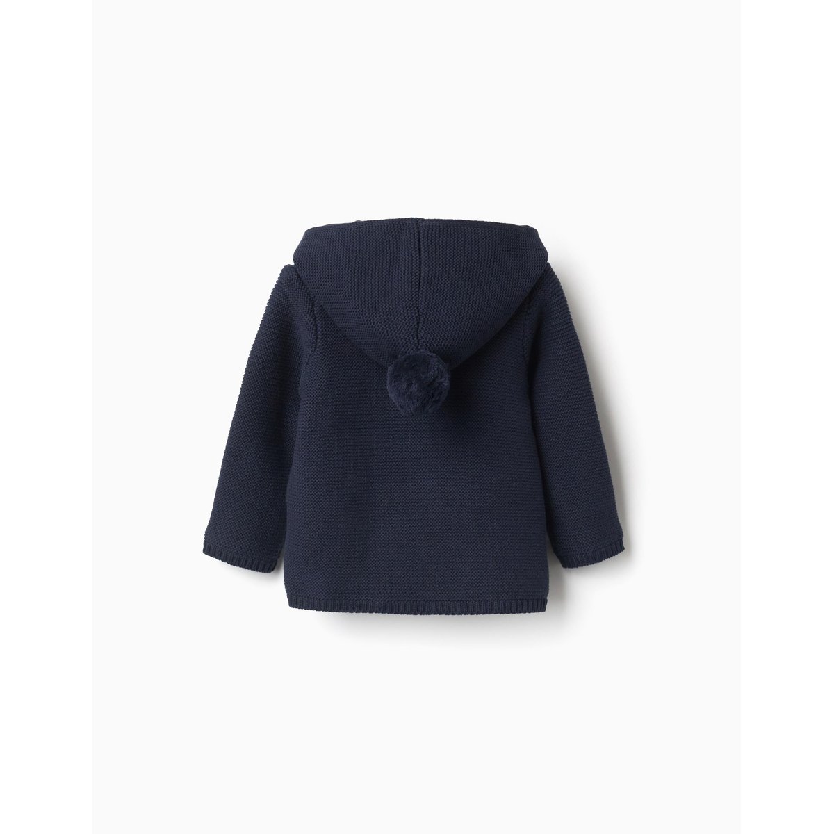 Gilet en Maille avec Capuche et Pompon bleu foncé, ZIPPY