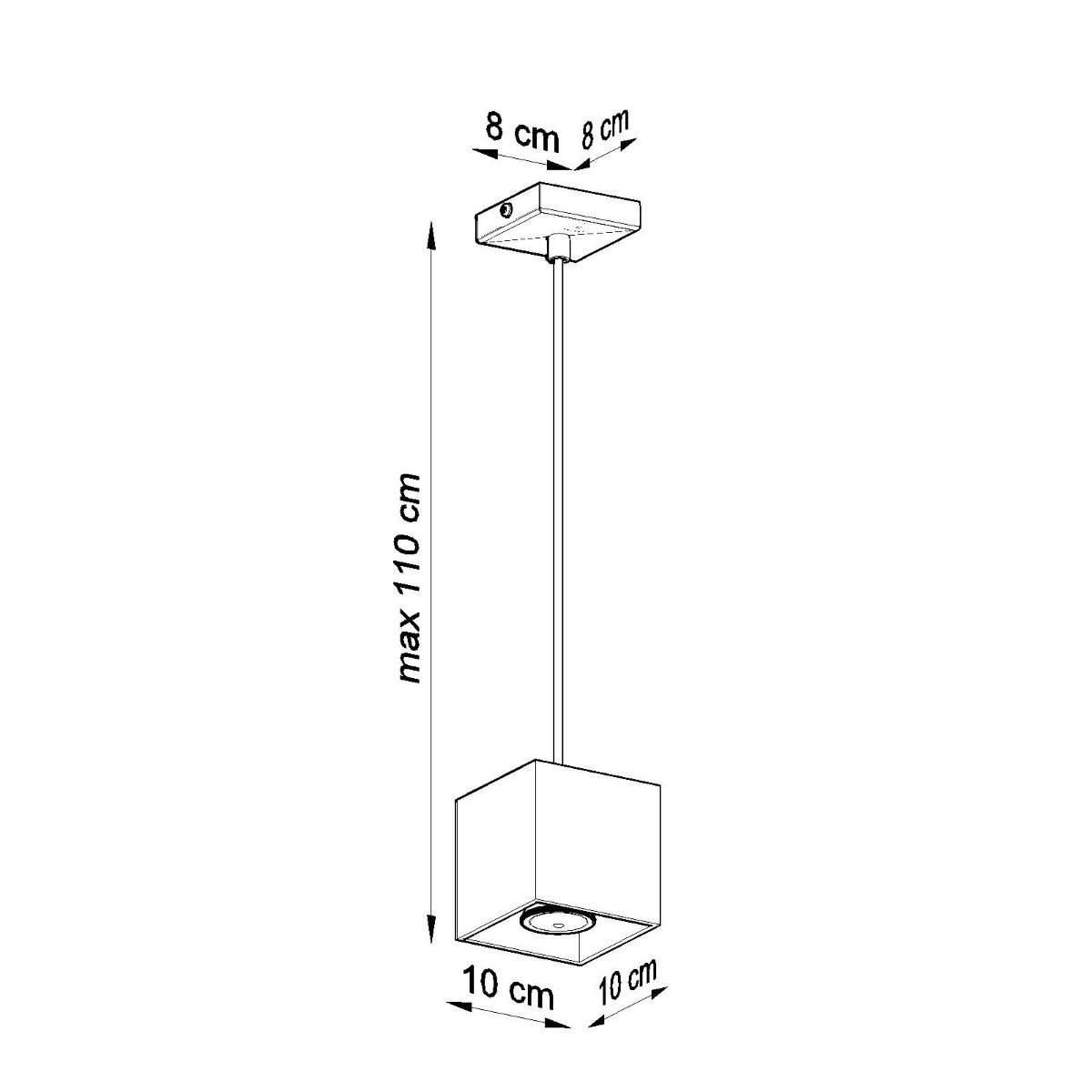 Suspension Aluminium Blanc GU10 1 Quad blanc, EDEN