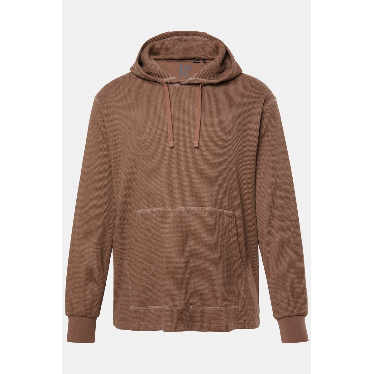 Sweat à capuche à texture gaufrée cannelle, JP1880