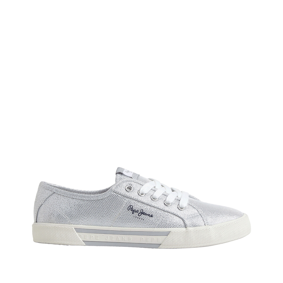 Baskets en toile Brady argenté, PEPE JEANS