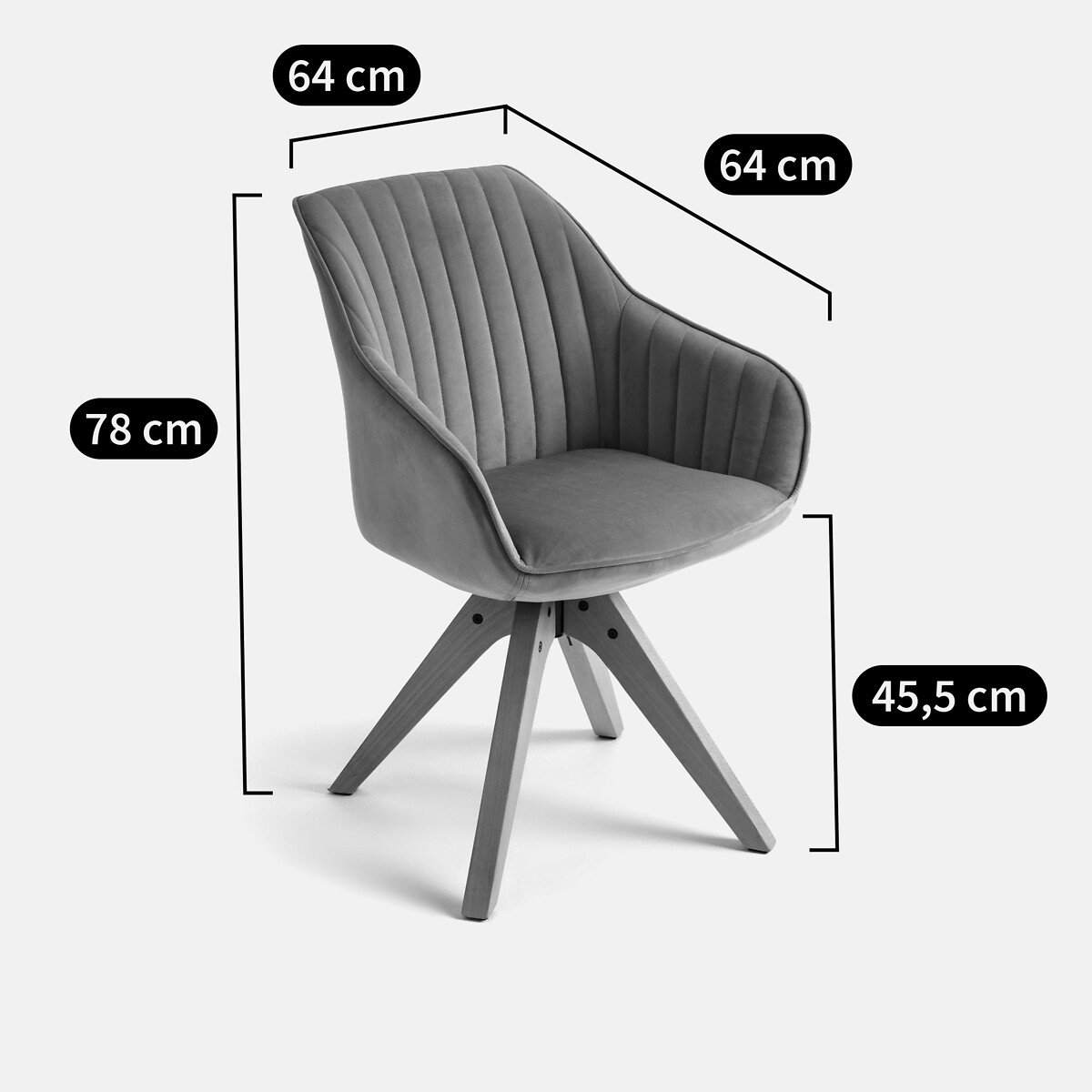 Fauteuil de bureau rotatif, Jimeo ocre, LA REDOUTE INTERIEURS