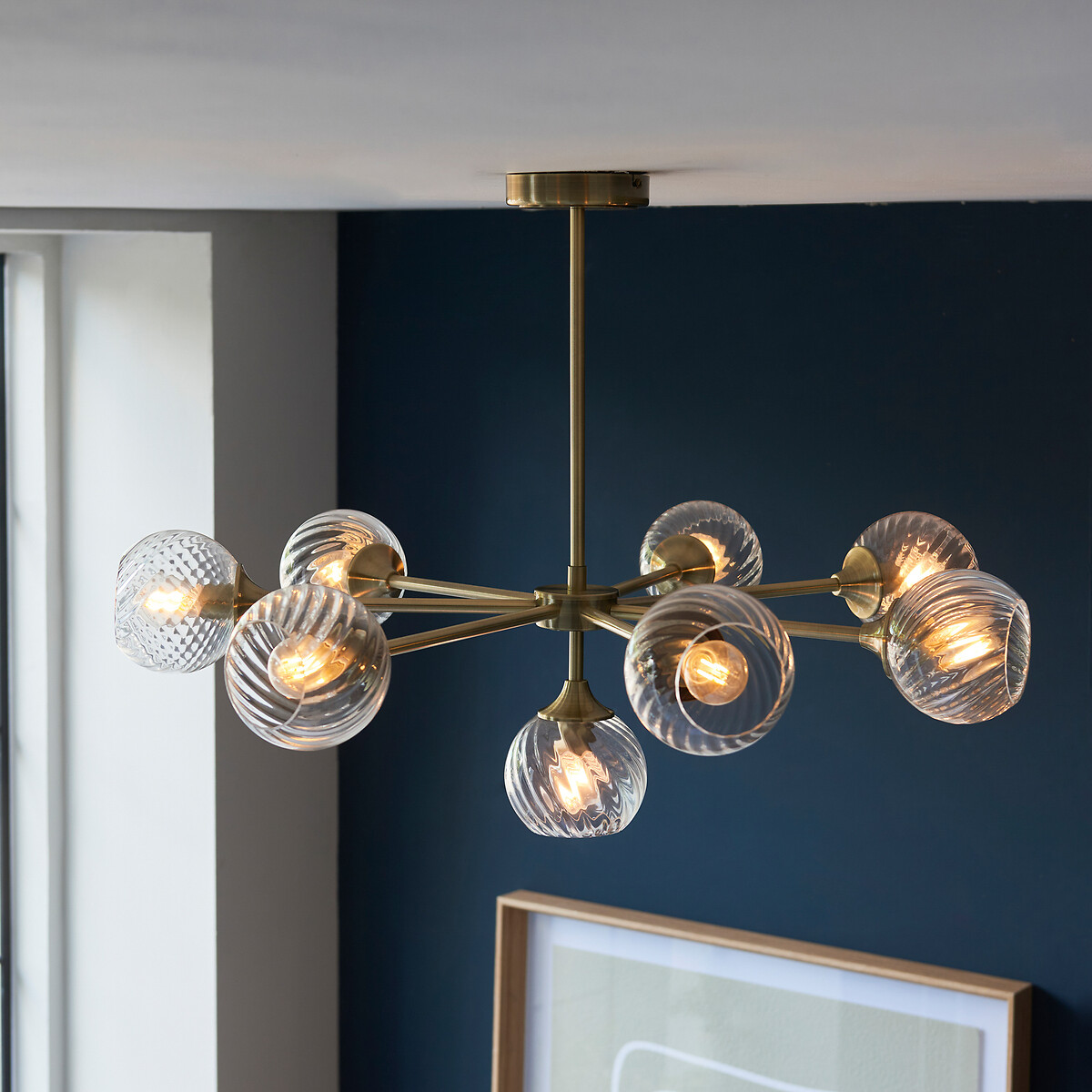 Allton Twisted Glass Pendant Light aged brass, SO'HOME