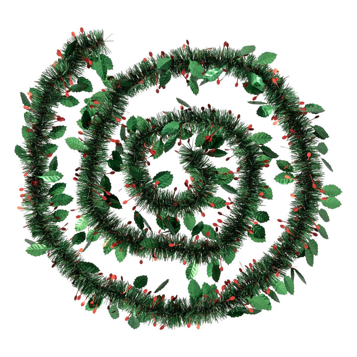 Guilande de noël houx brillant vert 2,7m vert, ATMOSPHERA
