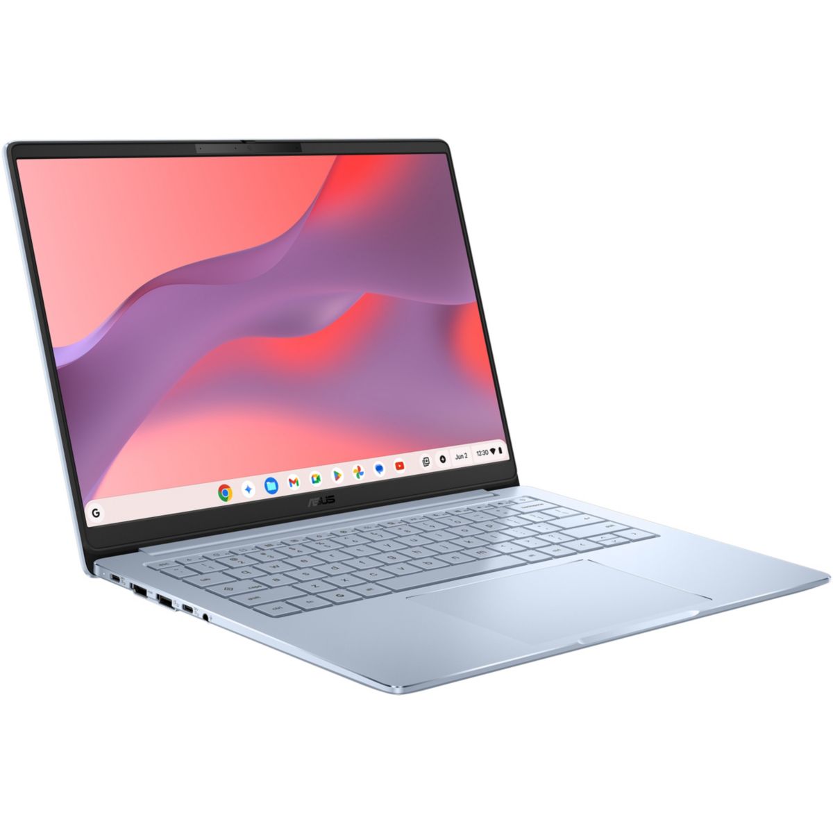Chromebook CM1406 Bleu Iridescent 14"Tactile MediaTek 8 Go RAM DDR5 eMMC 128Go Google AI Pro housse incluse couleur unique, ASUS