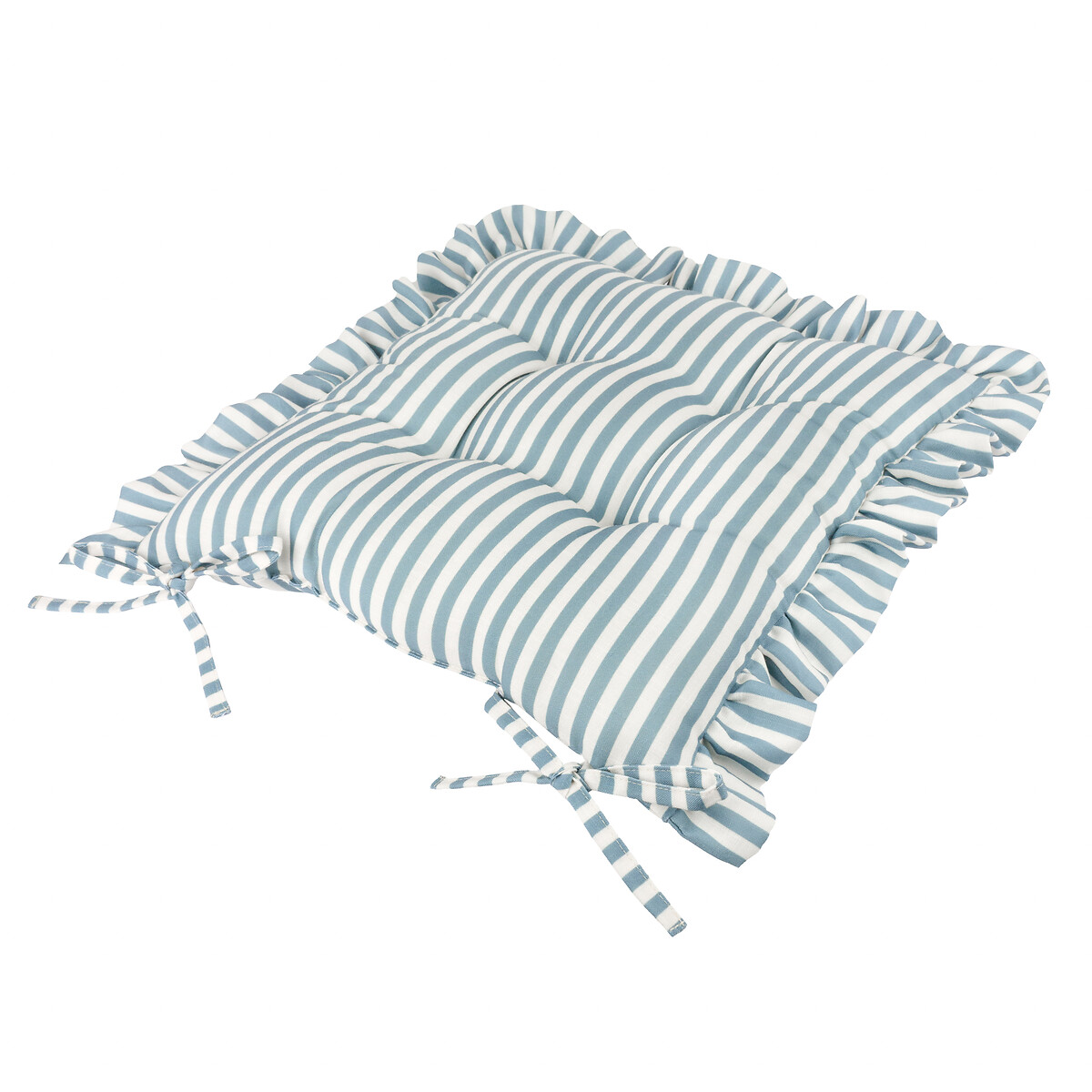 Set of 2 Millie Ruffle Indoor/Outdoor Seat Pads blue, WYLDER