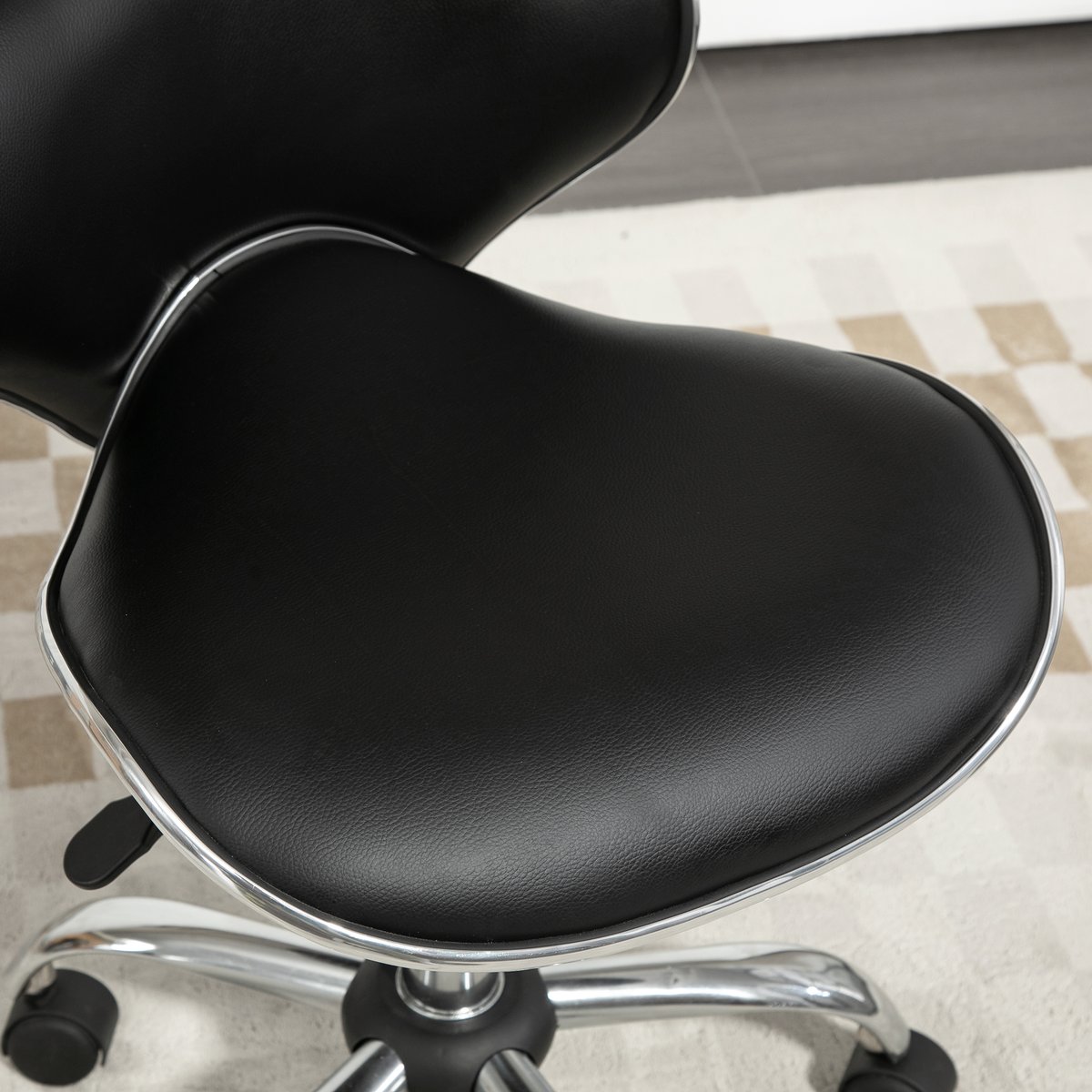 Tabouret de salon Polyuréthane Noir noir, HOMCOM