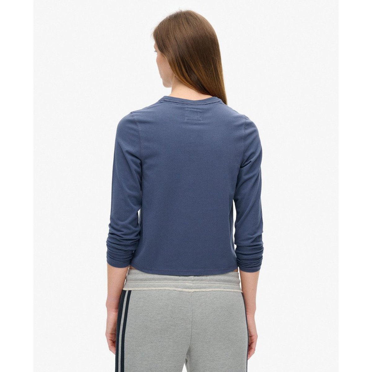 Haut slim à manches longues Athletic Essentials Ringer bleu marine matelot, SUPERDRY