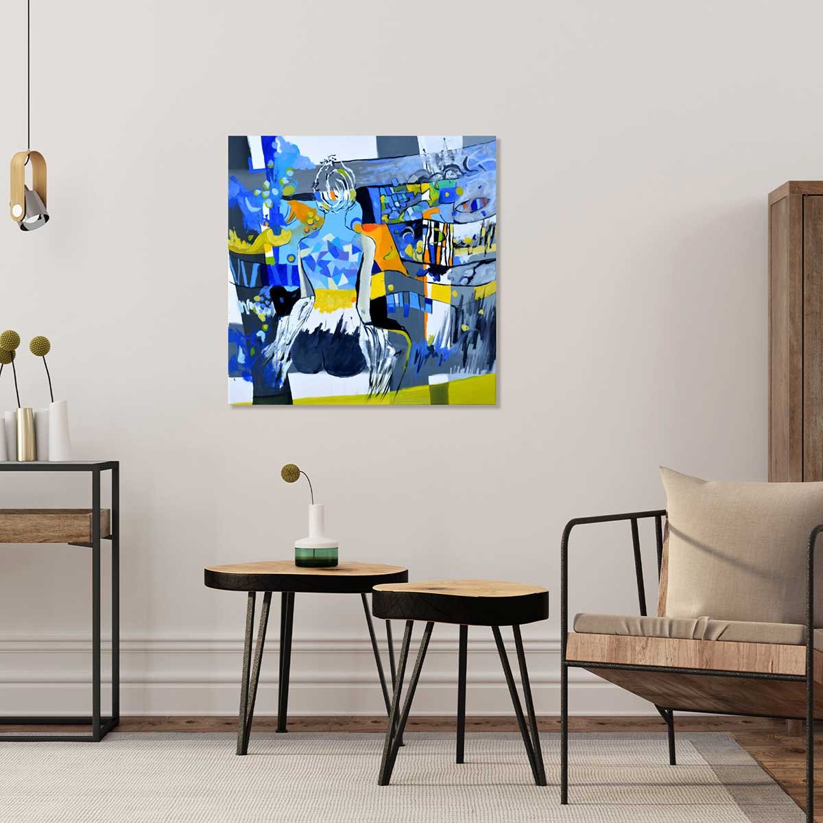 Tableau abstrait nu cubique tableau alu dibond, HEXOA