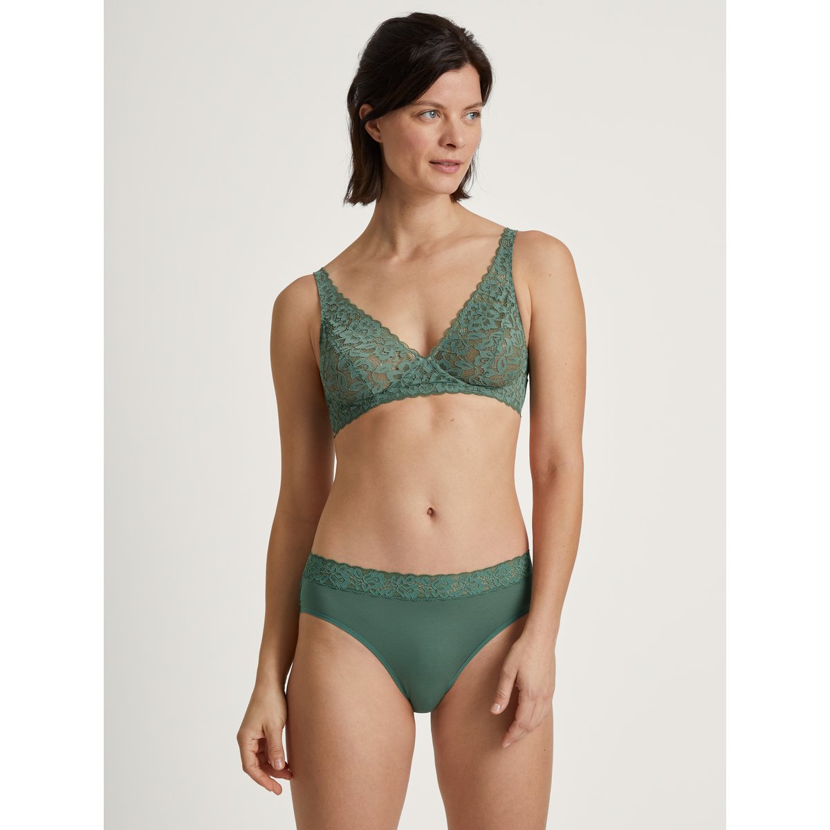 Soutien-gorge soft sans armatures Polyamide NATURAL COMFORT LACE vert laurier, CALIDA