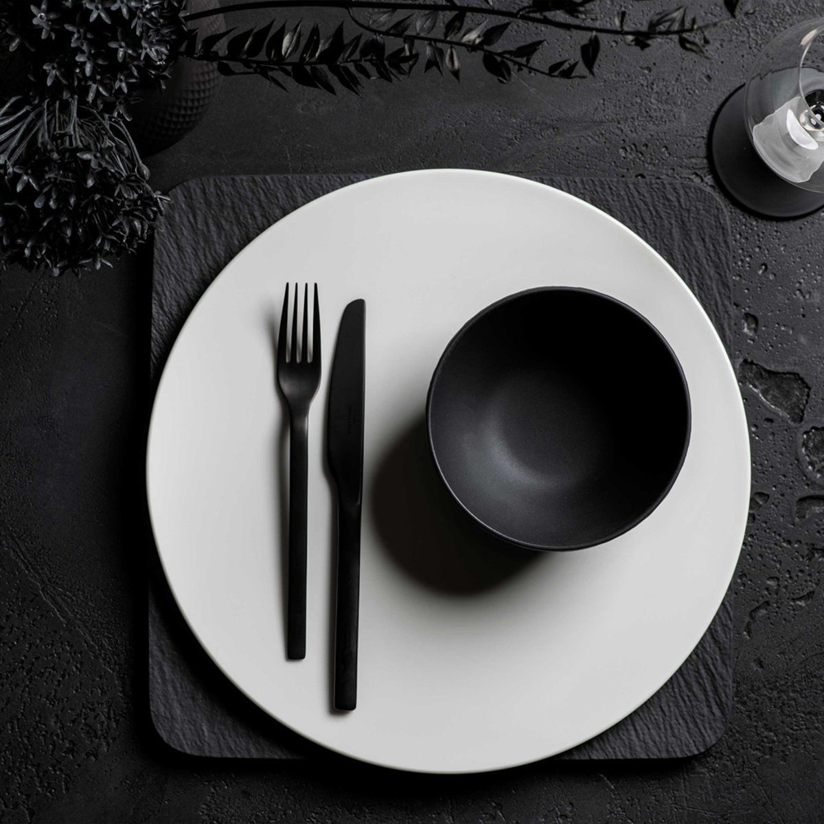 Ensemble D’assiettes, 4 P., Pr 2 Pers. MANUFACTURE noir, VILLEROY & BOCH