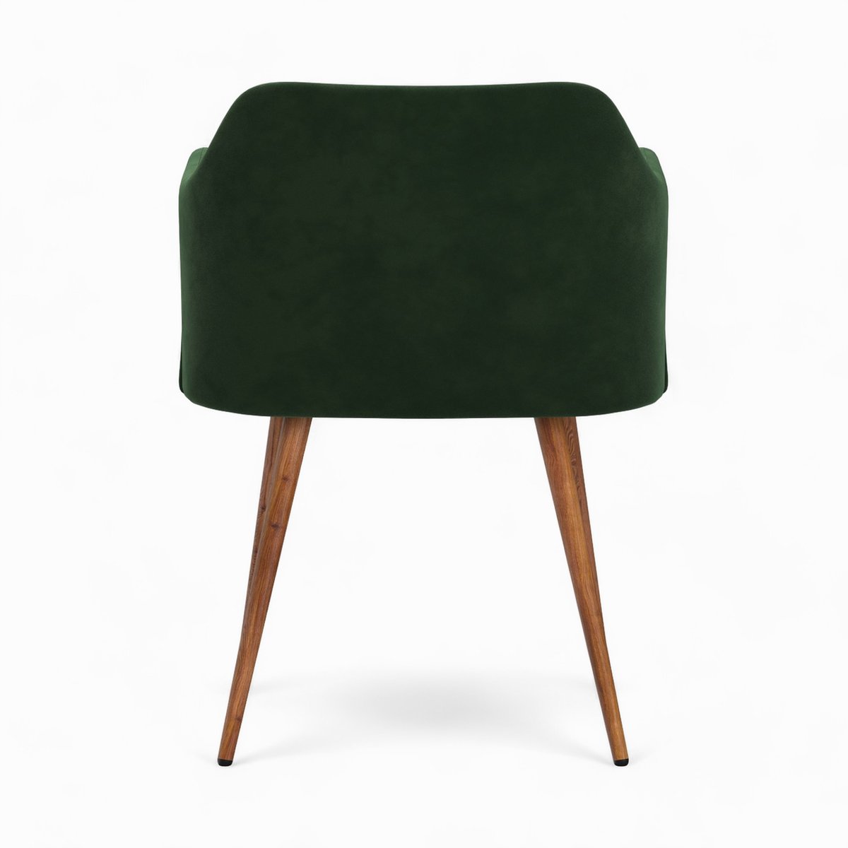 Table et chaises 4 personnes en velours - LIWA marron et vert foncé, MAISON PAVANE