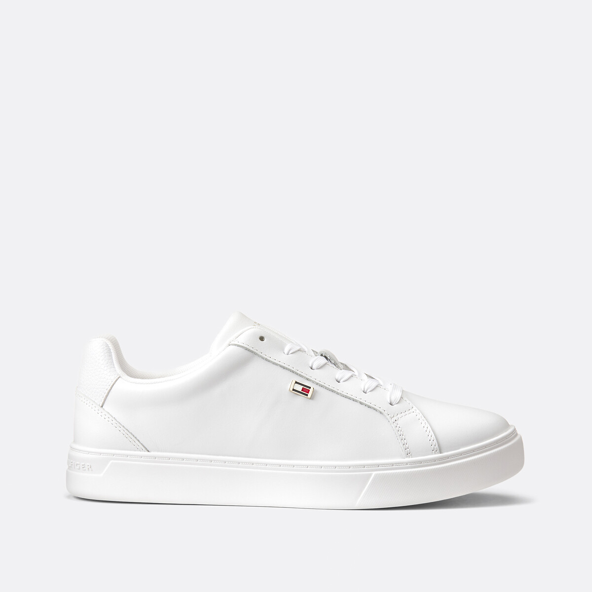 Sapatilhas em pele, Flag Court branco, TOMMY HILFIGER