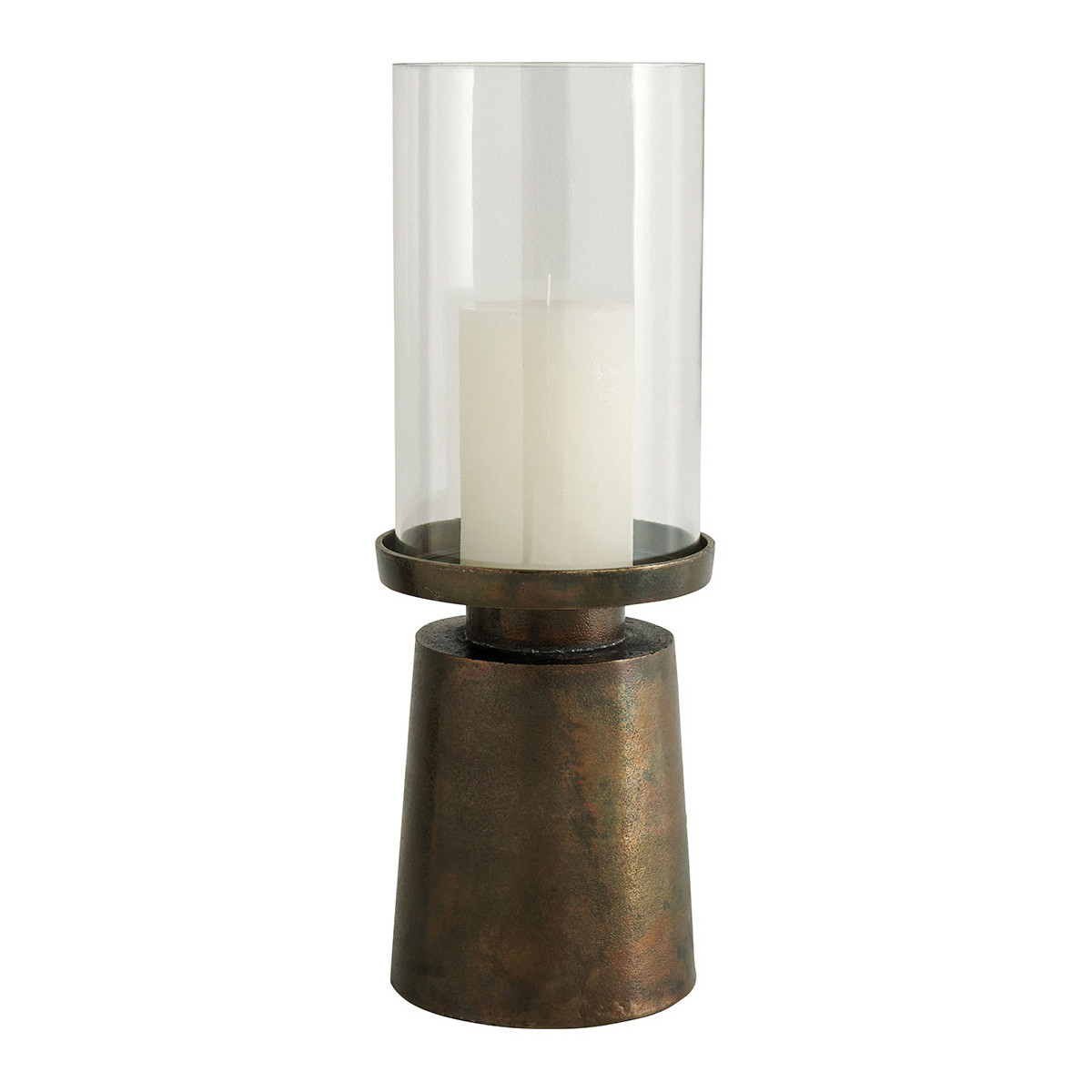 Photophore verre et métal or, BLANC D’IVOIRE