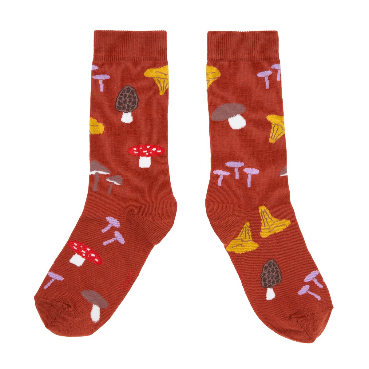 Chaussettes Cueillette Champignons brique, COUCOU SUZETTE