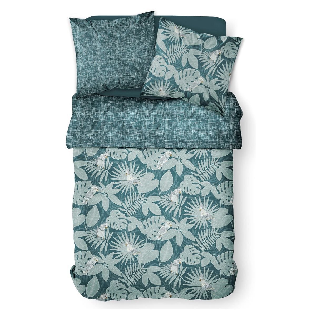 Parure de lit zippée imprimé Floral coton MAWIRA ALBA bleu, TODAY