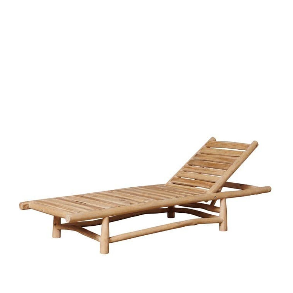Chaise longue en teck BORA-BORA bois clair, CHEHOMA