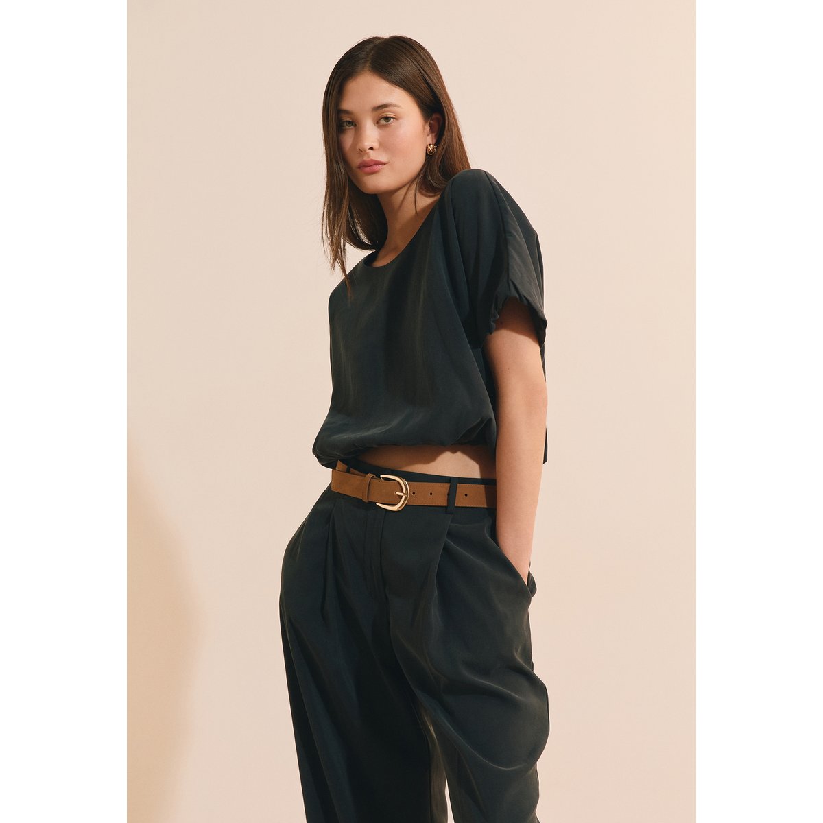 Top court effet boule PAMMY noir, ETAM
