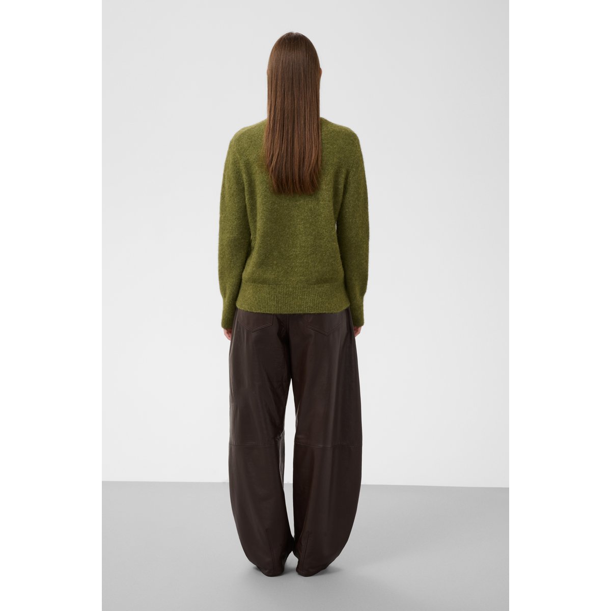 Pullover tricoté vert loden green melange, SOAKED IN LUXURY