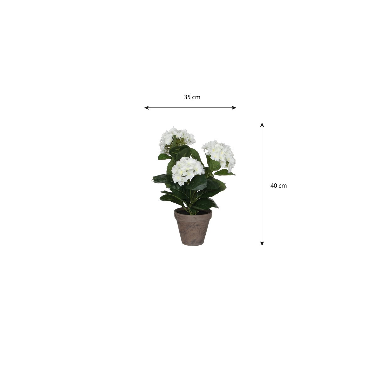 Plante artificielle Ø35 cm HYDRANGEA blanc, MICA DECORATIONS
