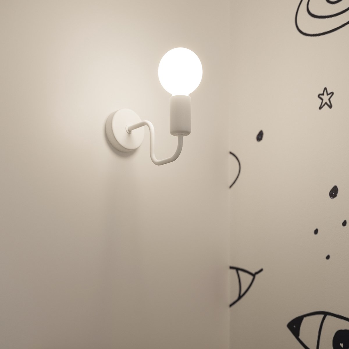 Lustre Acier Blanc E27 6 Vector blanc, EDEN