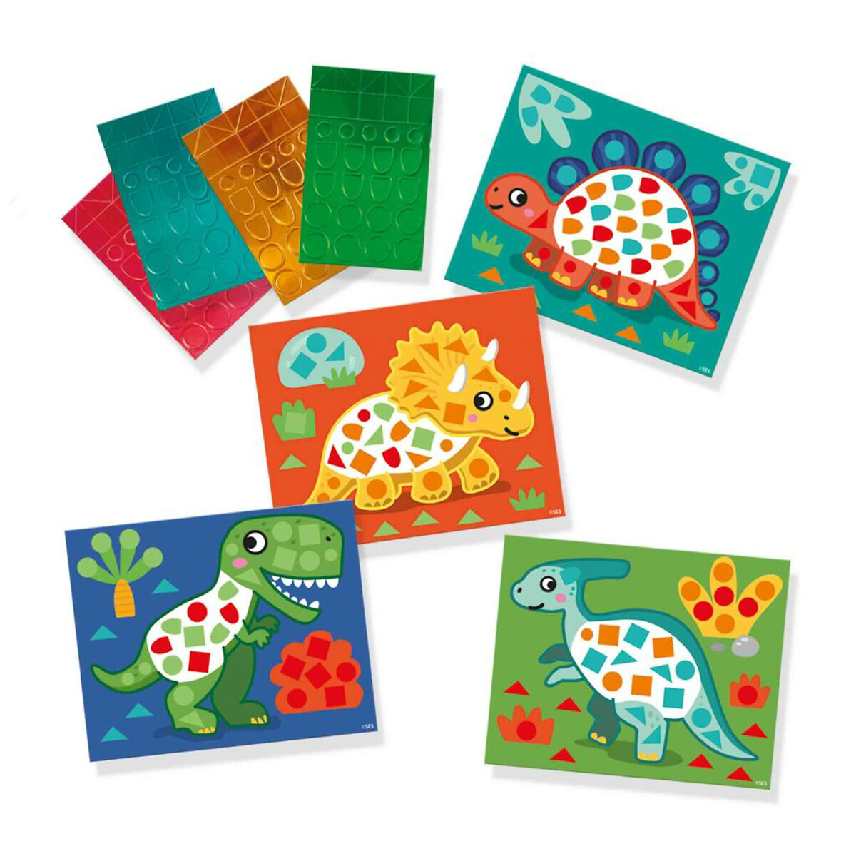 Brinquedo "Eu aprendo a fazer Dinossauros - Mosaicos autocolantes", SES multicolor, SES