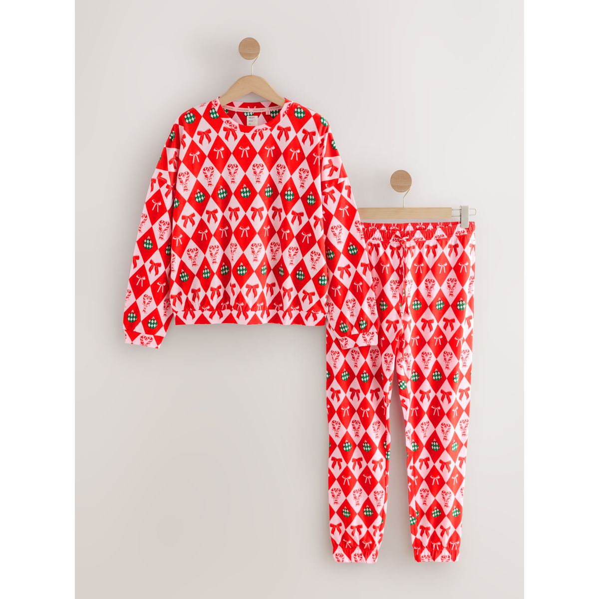 Pyjama à manches longues nœuds de noël rouges, NEXT