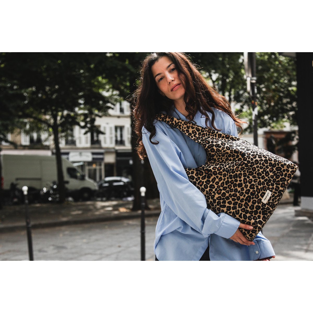 Sac seau imprimé RICHELIEU léopard beige, RIVEDROITE