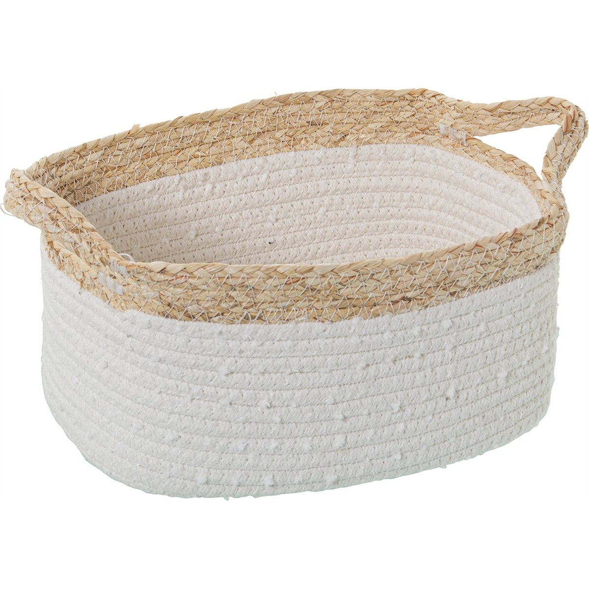 Paniers en osier et coton (lot de 3) blanc naturel avec accents osier, RECOLLECTION