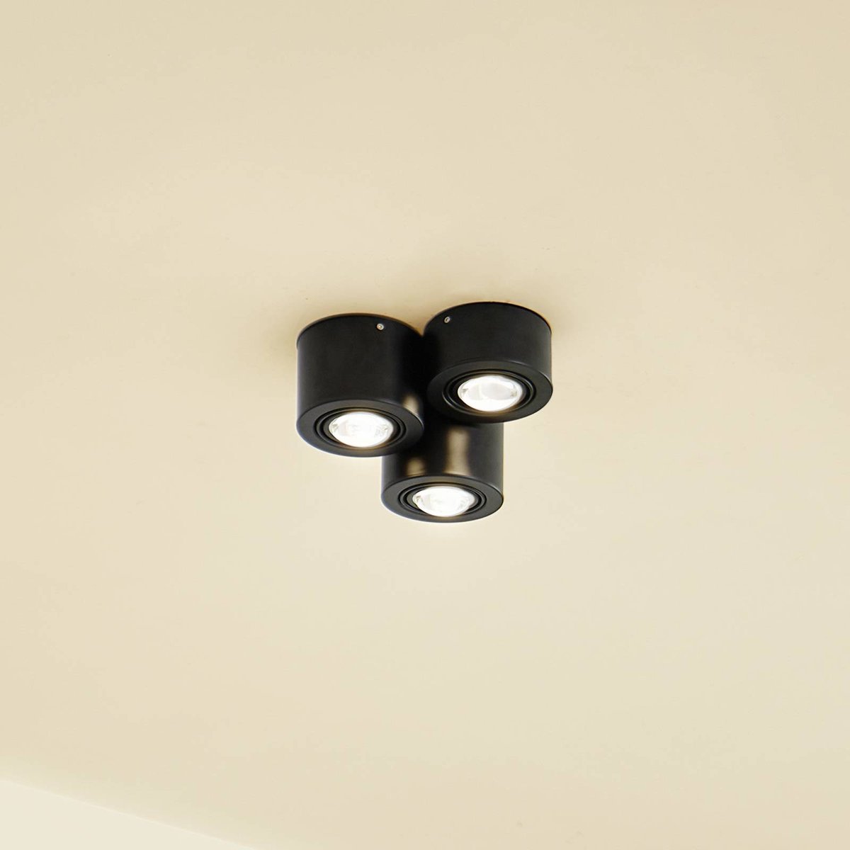 Plafonnier en métal moderne, Jyla noir mat, LINDBY