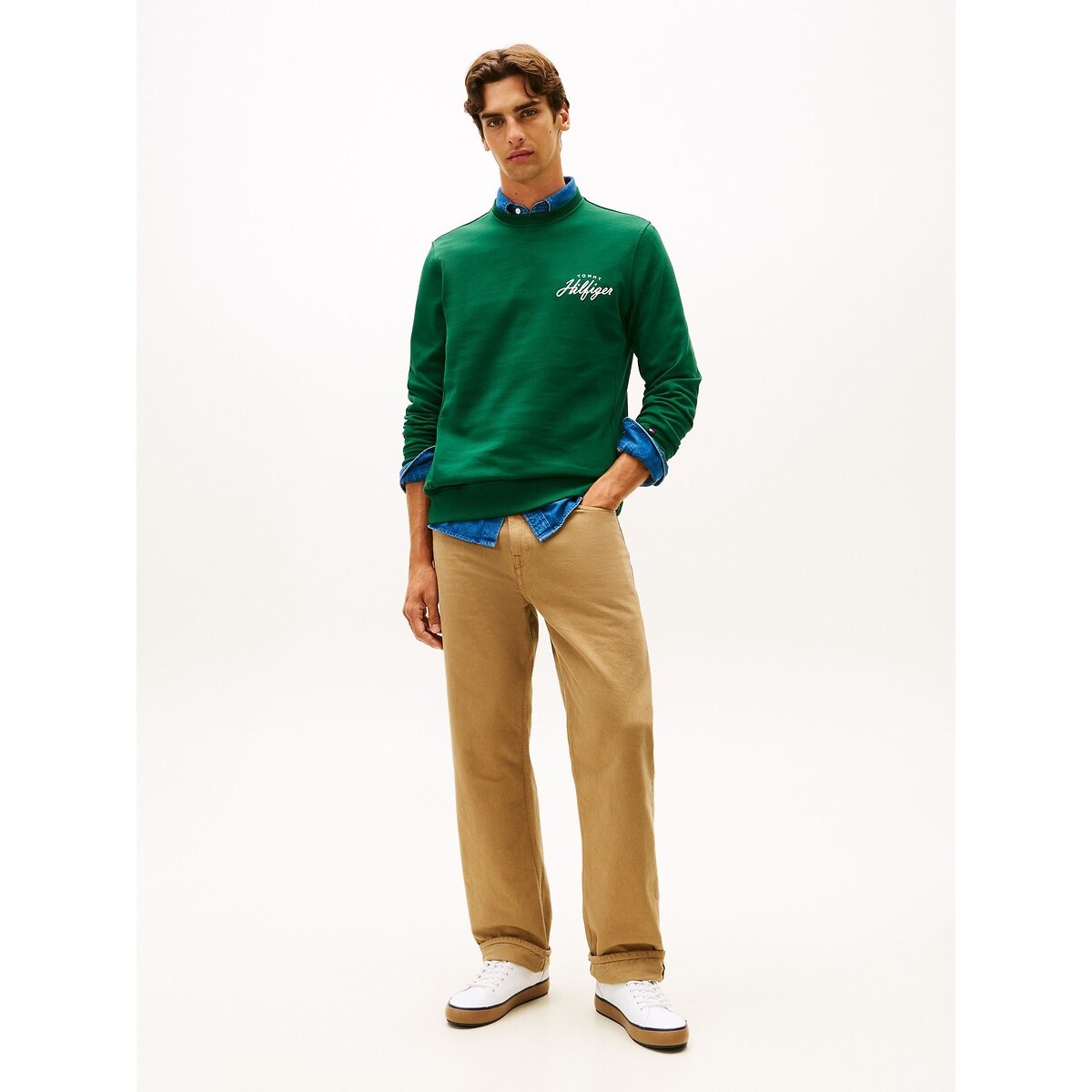 Crew Neck Sweatshirt emerald green, TOMMY HILFIGER