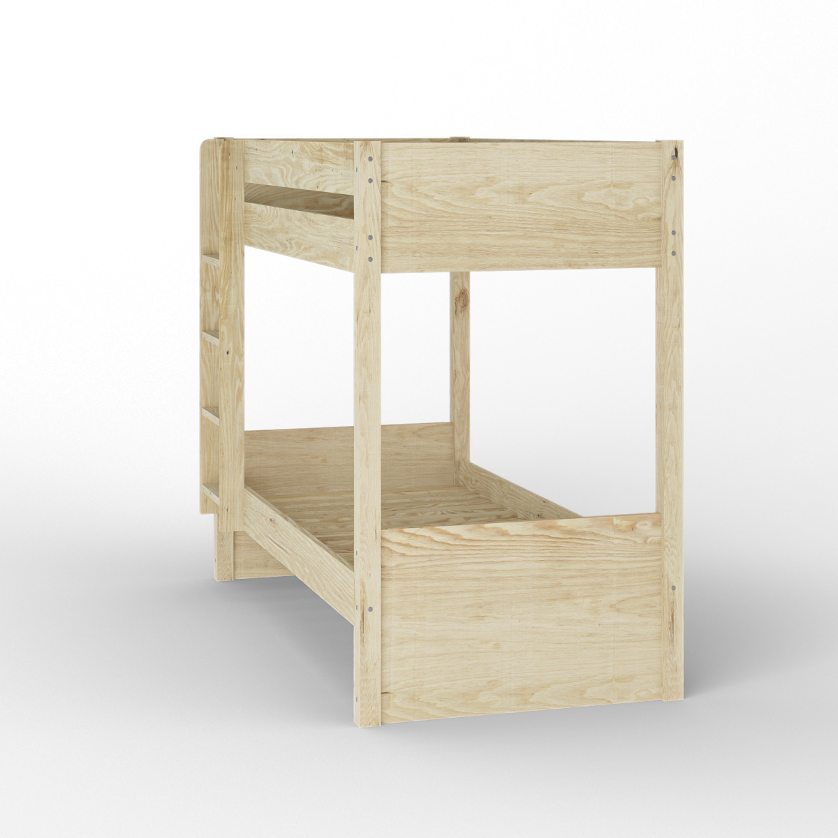 Lit superposé Bois massif LUCIA bois naturel, AKITEN RETAIL