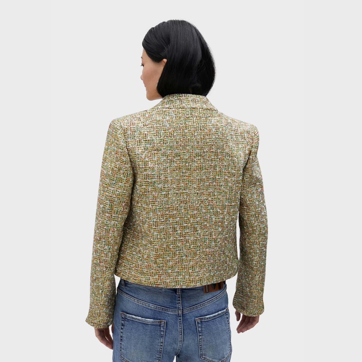 Blazer court à manches longues avec un col à revers beige, LOLA CASADEMUNT