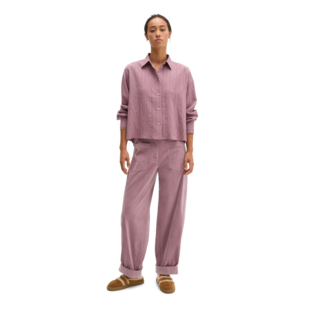 Chemisier froissé, coupe décontractée en  LENZING™ ECOVERO™ rose bonbon, MARC O'POLO