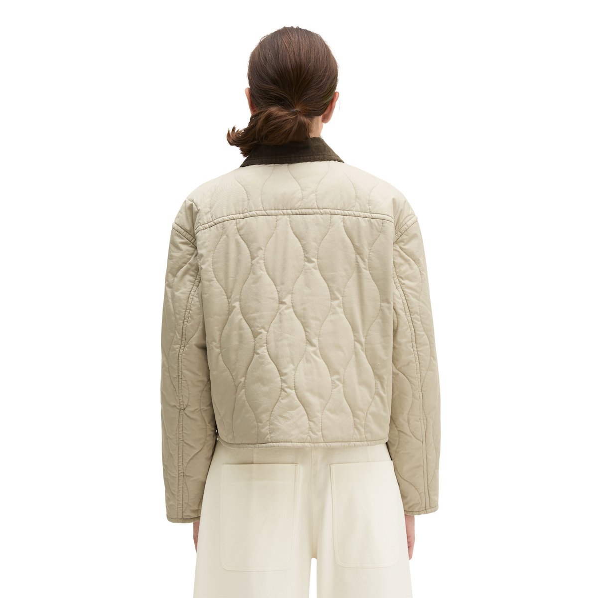 Veste matelassée en coton style barn regular en twill hydrofuge beige, MARC O'POLO