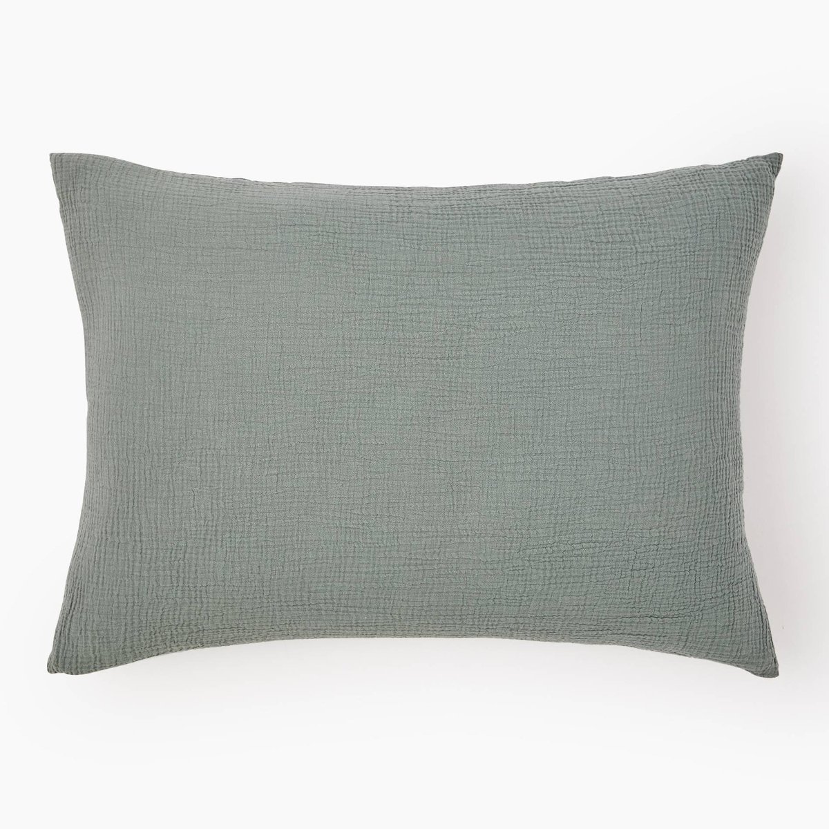 Taie oreiller unie, gaze de coton, 100% coton bio GOTS algue, MONOPRIX